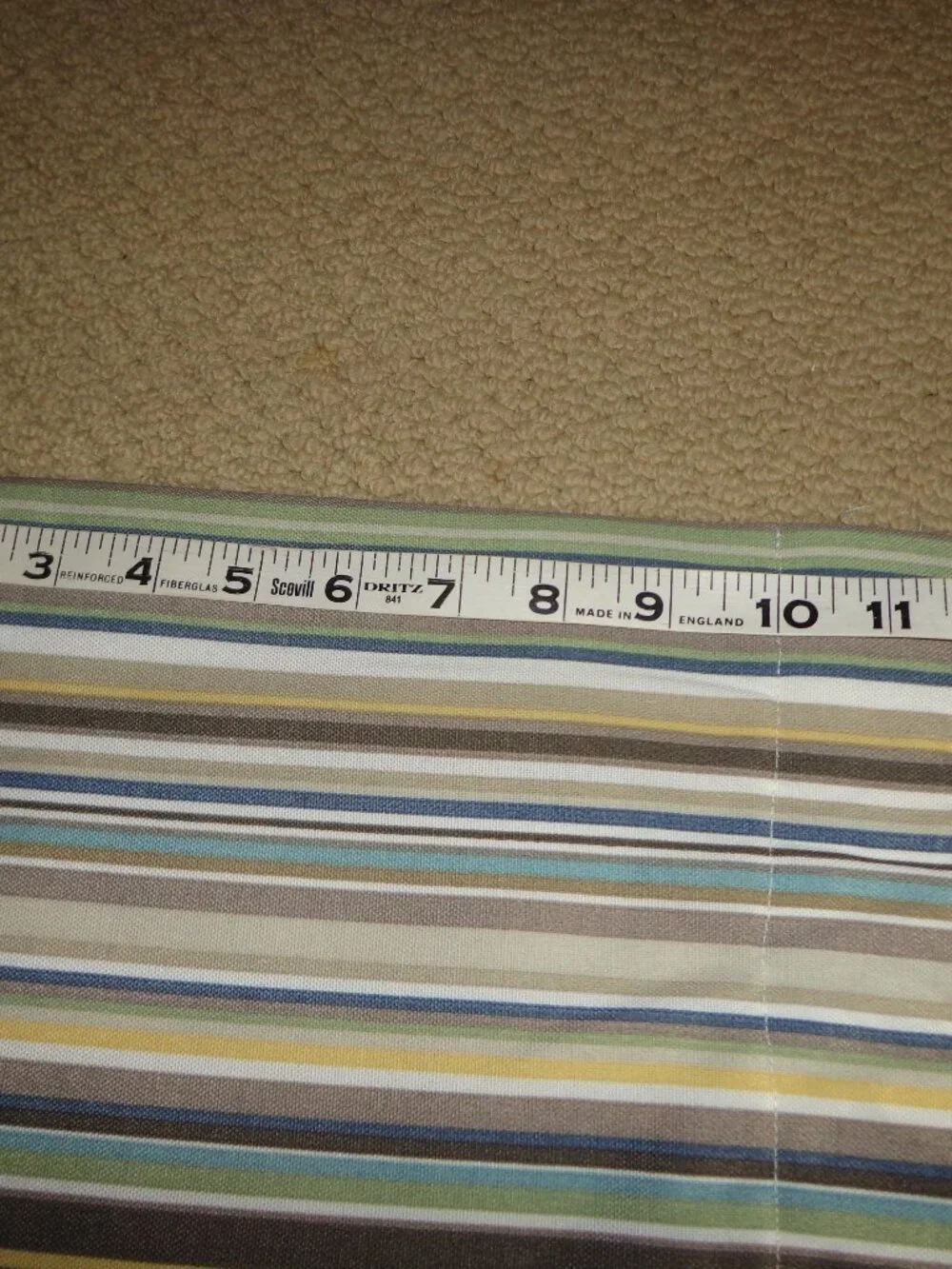 Pair Window Valances Striped Multi Fully Inner Lined Straight/Tailored